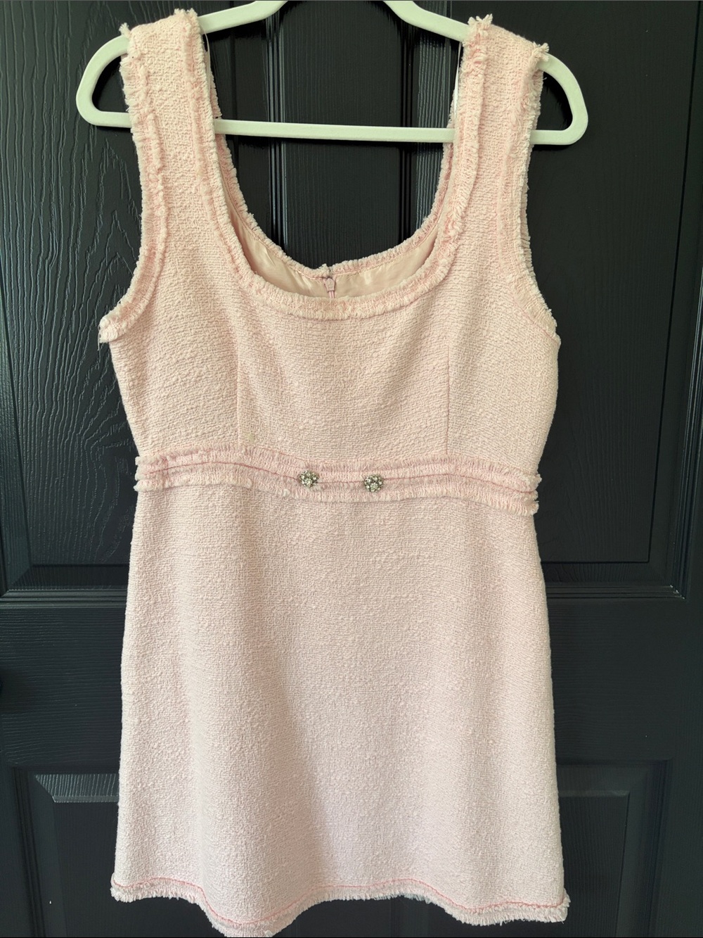 Zara Pale Pink Textured Sleeveless Dress